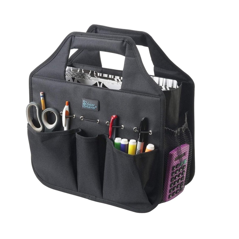 Organizer‎ Tote Utility Multi-Purpose Bag Multiple Pockets Handles Black